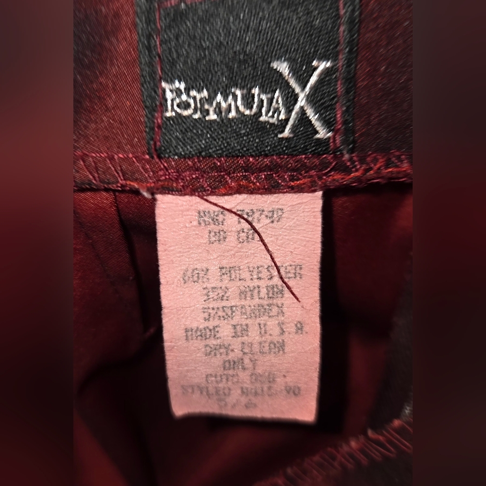 ✨️Vtg Y2K Formula X Deep Burgundy Flare Pants Size 5/6 - Picture 6 of 6